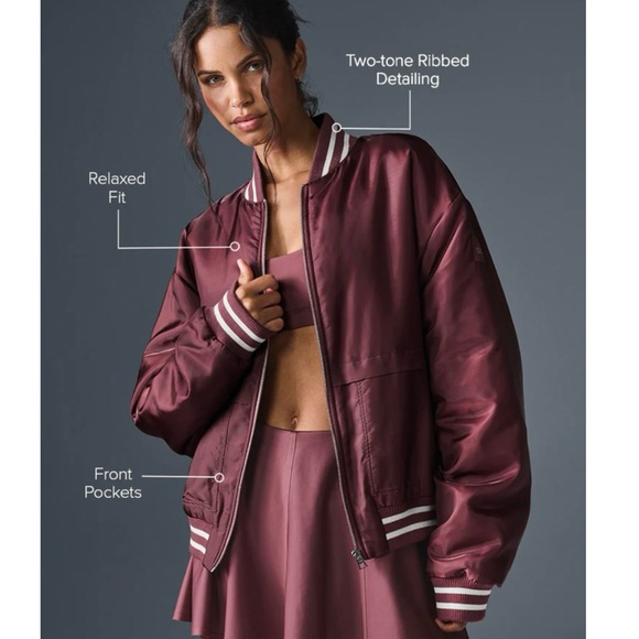 Alo Afterglow Varsity Jacket NWT - Picture 2 of 4